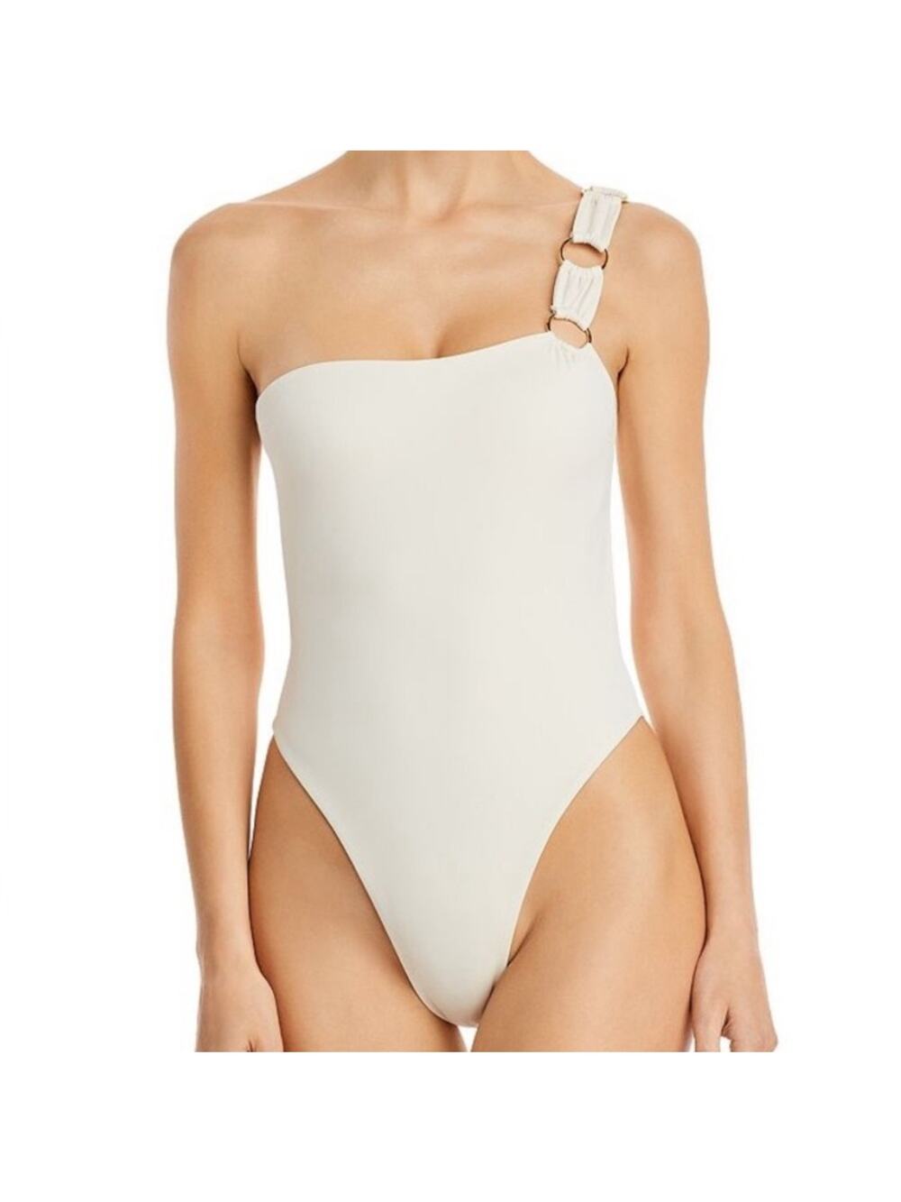 joues de sable Women One Shoulder Cutout Sheida One-Piece Swimsuit - Coconut M